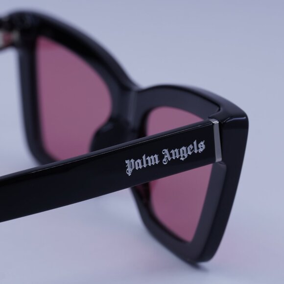 Palm Angels PERI091 ROSEVILLE 1021 Sunglasses Black Cat Eye Frame, Peach Lenses main image 7